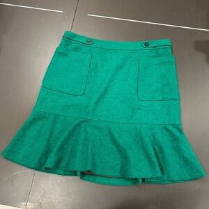 Anthropologie Maeve Kelly Green Wool Blend Skirt Size 12